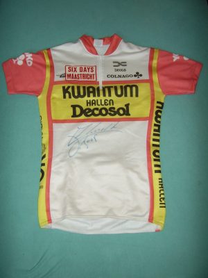 CAMISA DE CICLISMO MAASTRICHT KWANTUM HALLEN-DECOSOL 1985 DE 6 DIAS